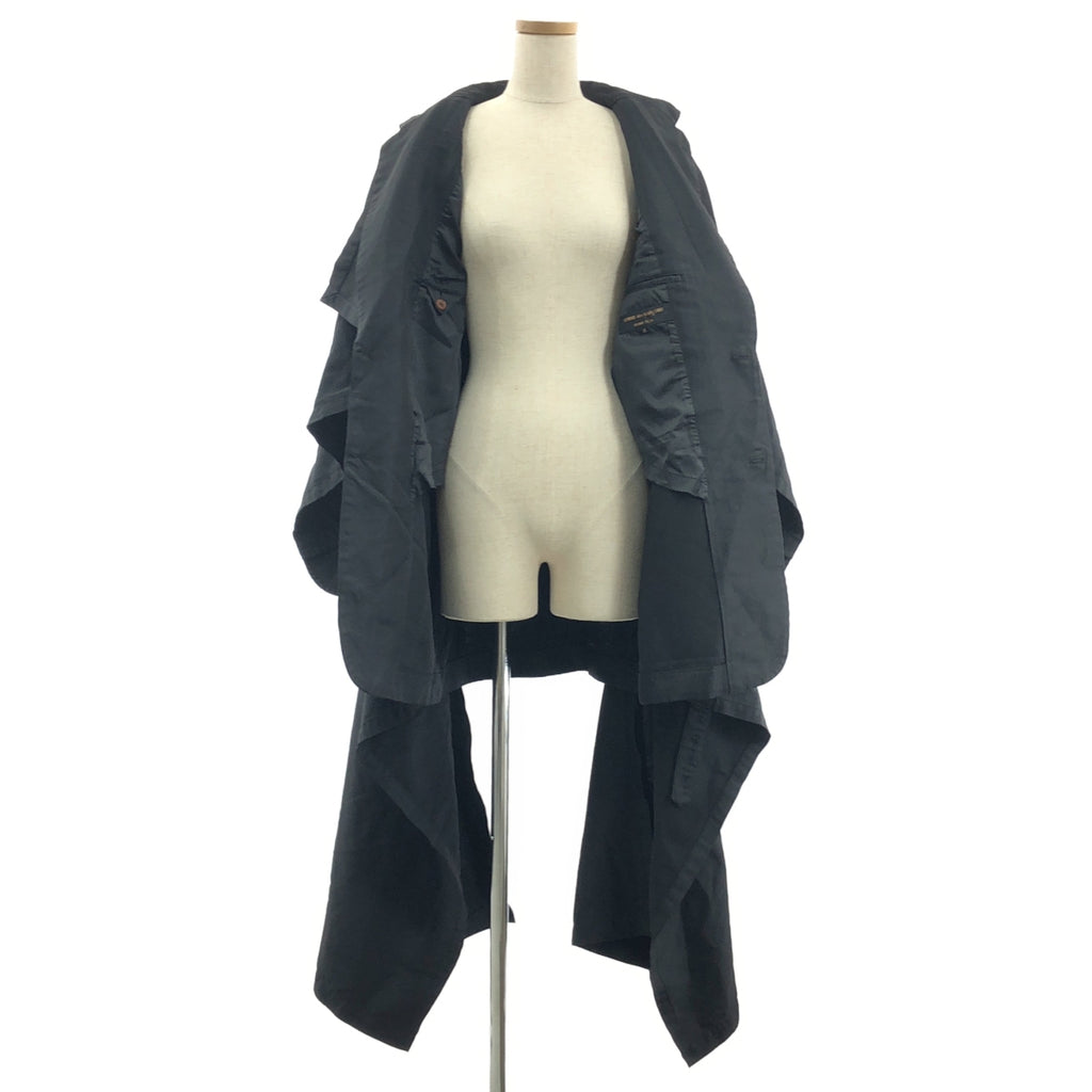 【美品】  COMME des GARCONS HOMME PLUS / コムデギャルソンオムプリュス | 2020AW | 色の抵抗期 / ポリエステル縮絨 後染 マント ジャケット | M | ブラック | メンズ