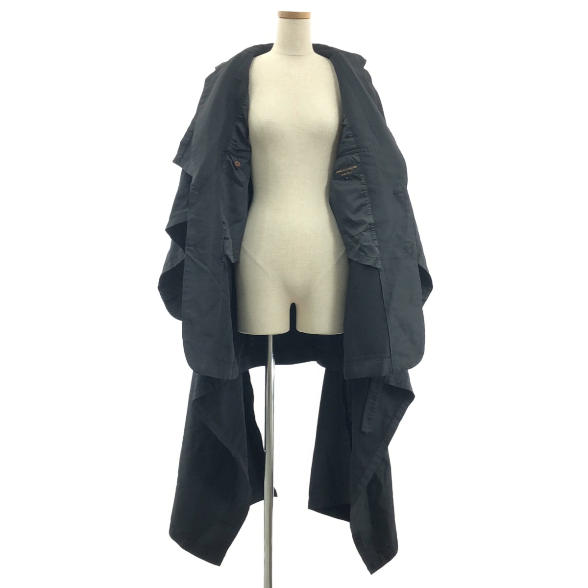 【美品】  COMME des GARCONS HOMME PLUS / コムデギャルソンオムプリュス | 2020AW | 色の抵抗期 / ポリエステル縮絨 後染 マント ジャケット | M | ブラック | メンズ