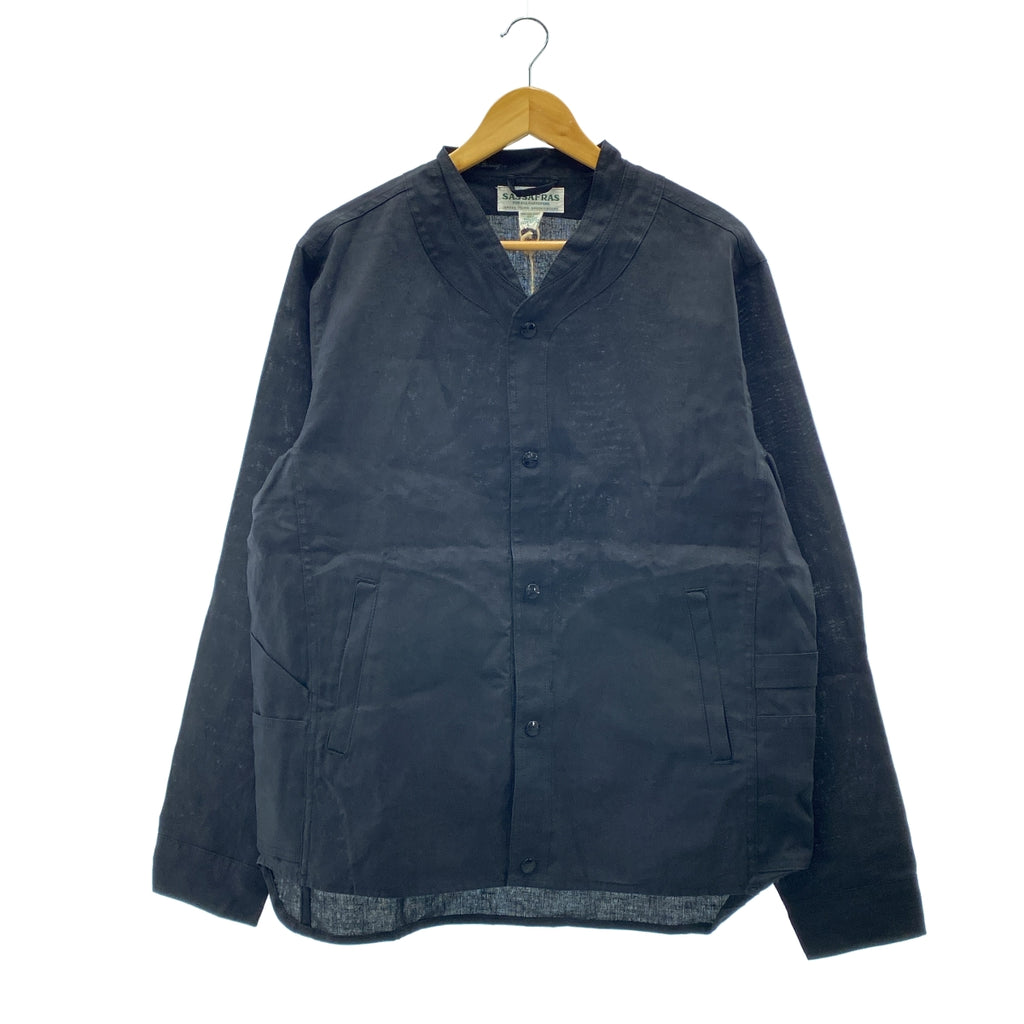 SASSAFRAS / 사사후라스 | Vase Wall Jacket 5.5oz C/L Oxford 코튼 린넨 옥스포드 베스월 가드너 재킷 | L | 남성