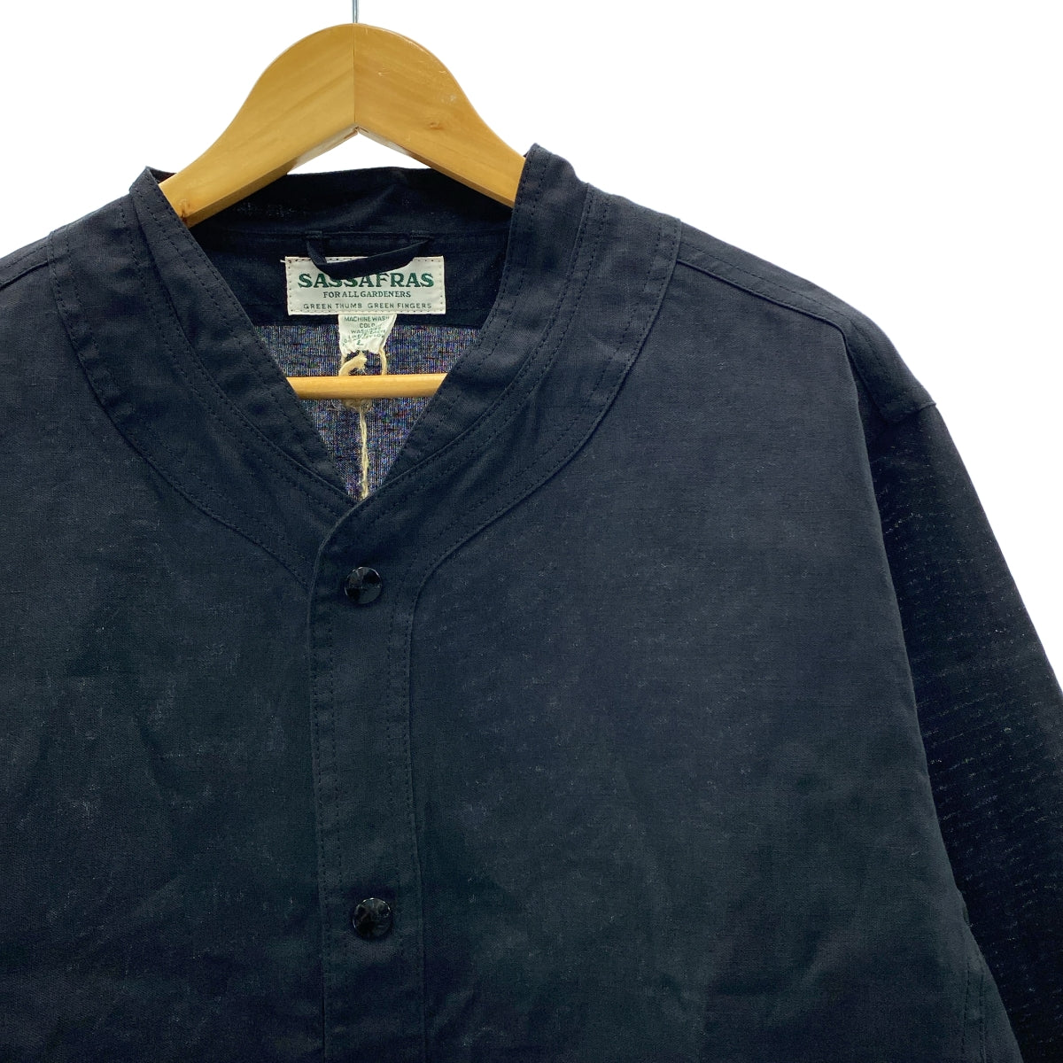 SASSAFRAS / 사사후라스 | Vase Wall Jacket 5.5oz C/L Oxford 코튼 린넨 옥스포드 베스월 가드너 재킷 | L | 남성