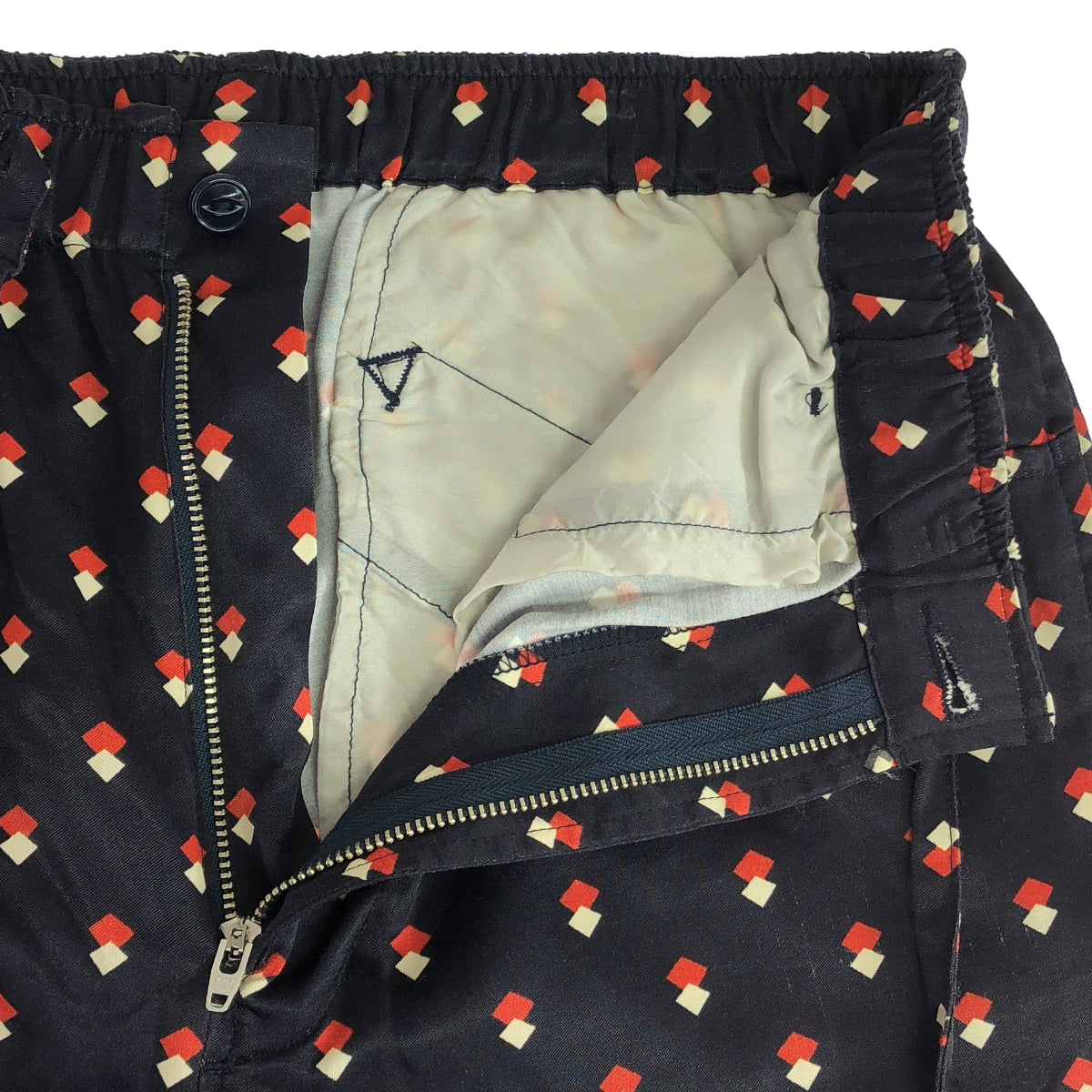 Needles / 니들스 | STRING ARROW EASY PANTS R / C SATEEN / 총 무늬 드로 스트링 팬츠 | XS | 네이비 | 남성