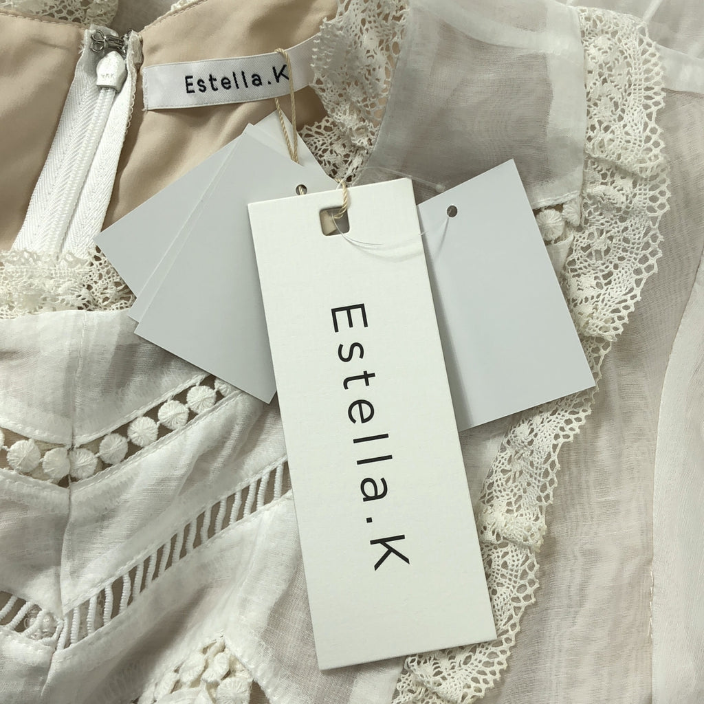 [狀況極佳] Estella.K / Estella K | Amalia 蕾絲拼接敏感迷你連身裙 | F 碼 | 白色 | 女款