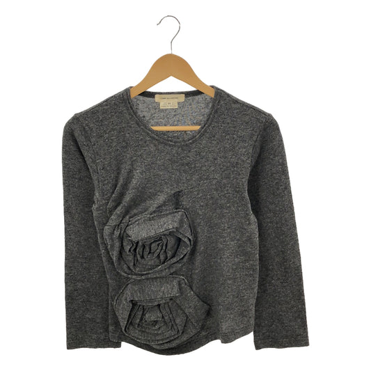 COMME des GARCONS | 2013AW | 3D decoration front cut knit | XS | Gray | Women's