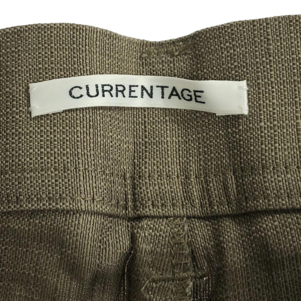 [New] CURRENTAGE | Fringe Belt One-Tuck Straight Pants | 1 | Khaki | Women's