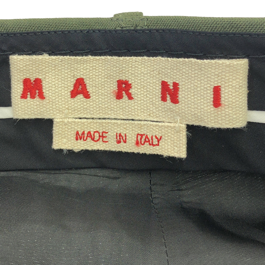 【신품】 MARNI / 마르니 | 2023AW | 울 허리 스티치 자수 슬랙스 | 38 | 그린 | 여성