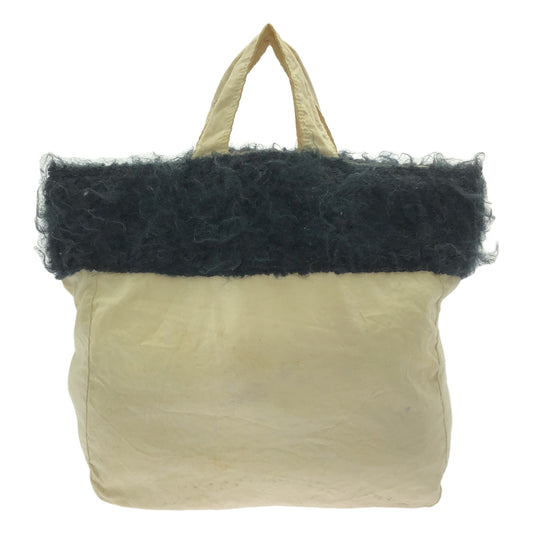 tricot COMME des GARCONS / トリココムデギャルソン | 異素材 モヘヤ ファー切替 キャンバス ハンド トートバッグ |