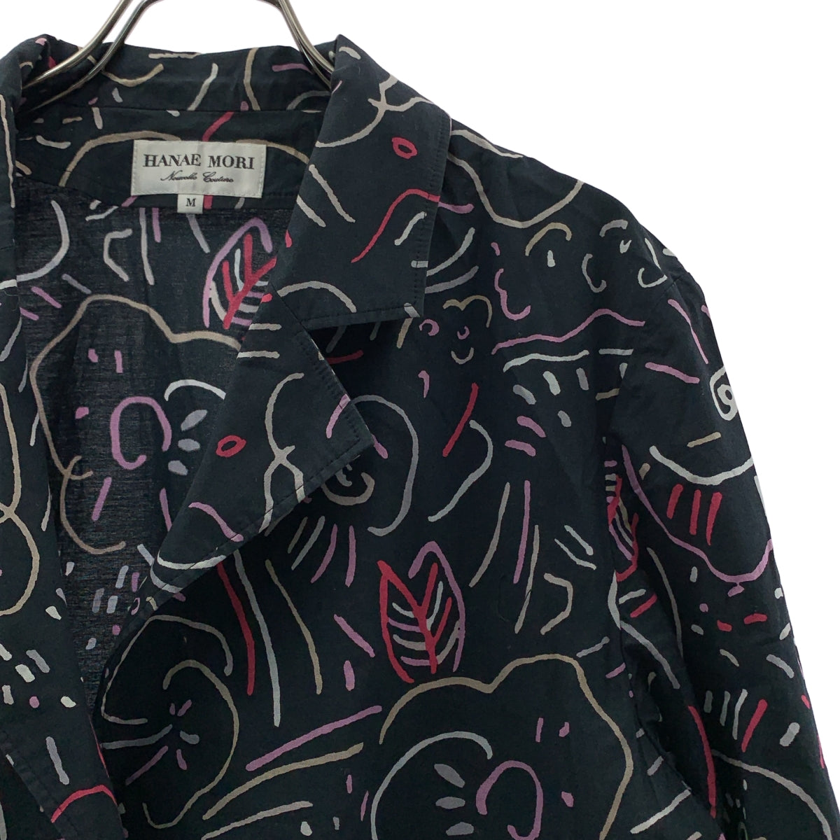 HANAE MORI / ハナエ　モリ | 総柄 3B シングルブレスト オーバー ジャケット | M | ブラック系 | レディース