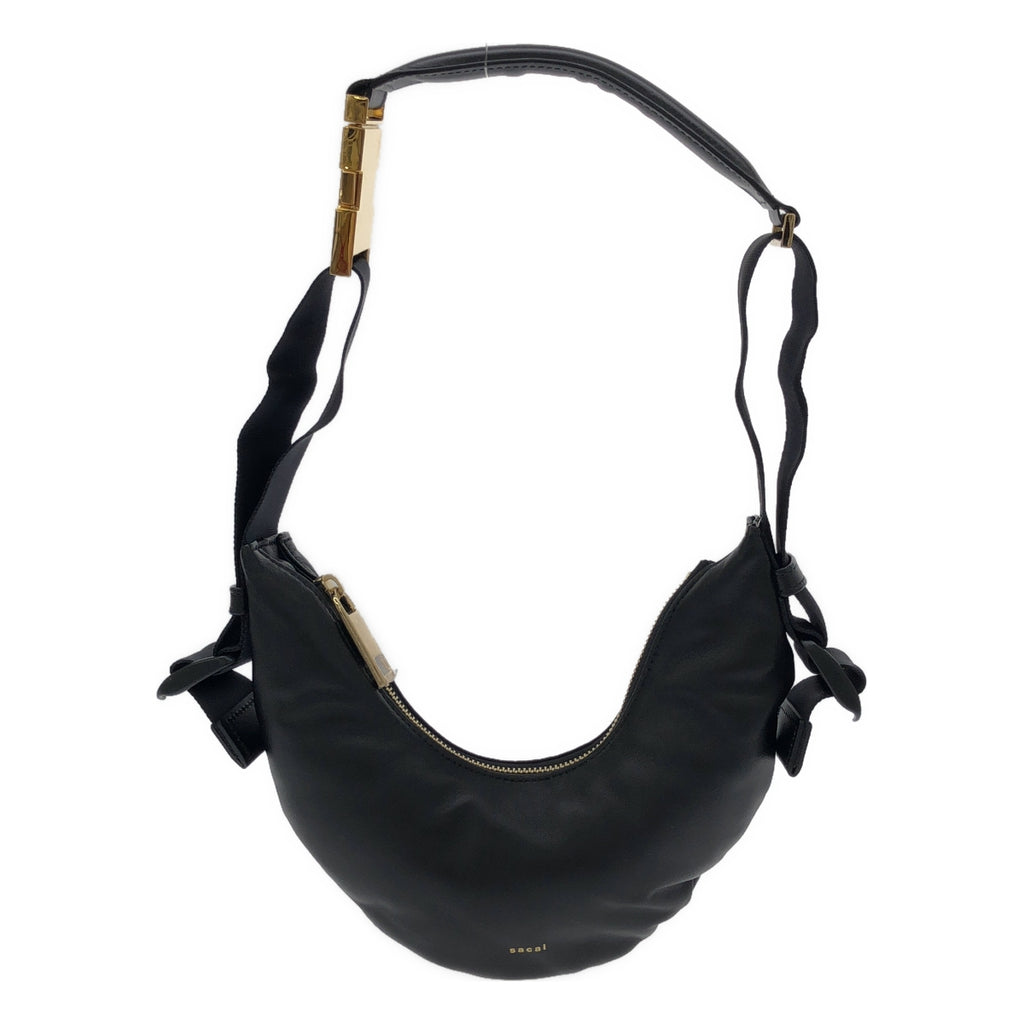【미품】 sacai / 사카이 | 2023SS | Neck Pillow Bag / 로고 가죽 숄더백 | 블랙 | 여성