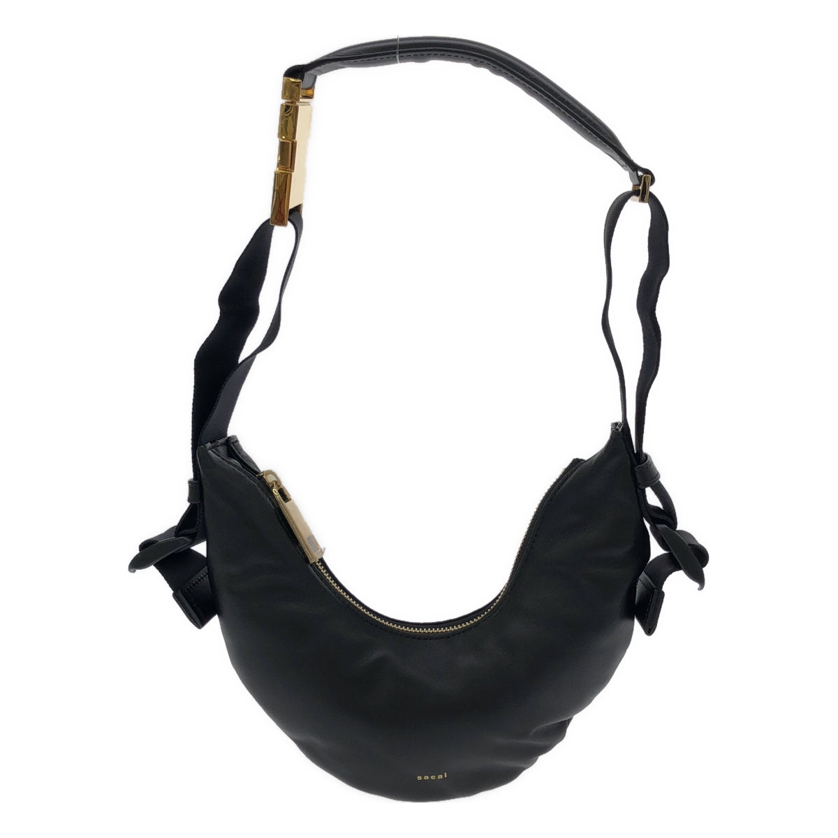 【미품】 sacai / 사카이 | 2023SS | Neck Pillow Bag / 로고 가죽 숄더백 | 블랙 | 여성