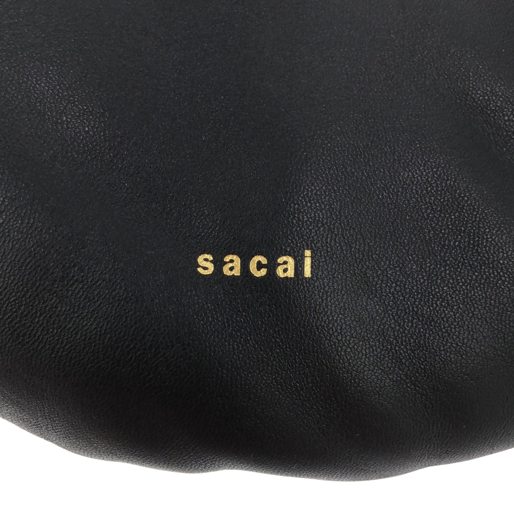 【미품】 sacai / 사카이 | 2023SS | Neck Pillow Bag / 로고 가죽 숄더백 | 블랙 | 여성