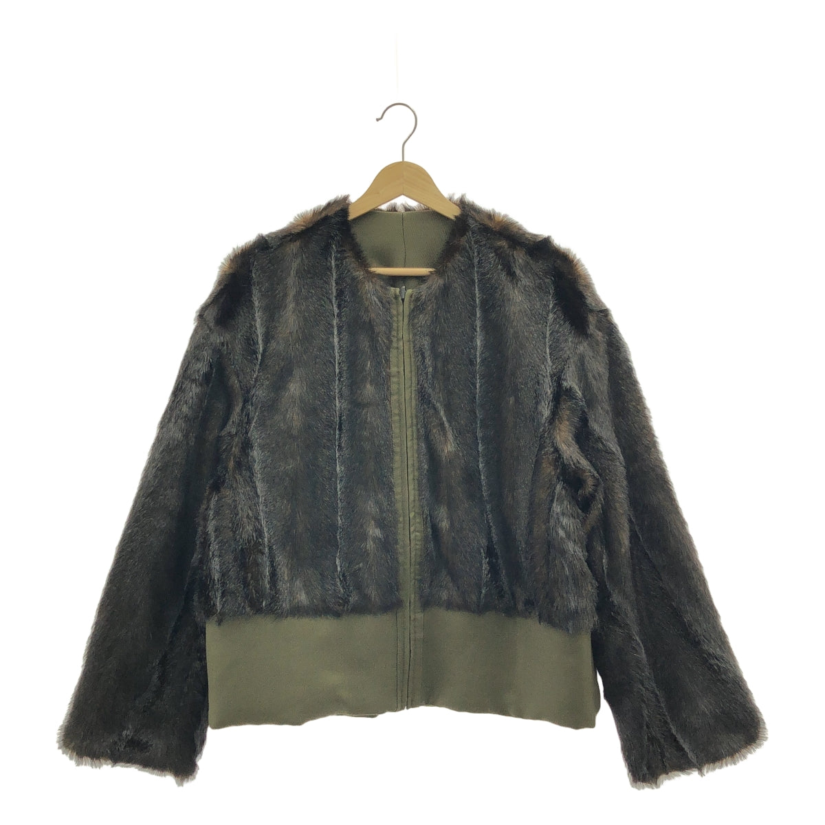 CURRENTAGE | 雙面毛外套 | 尺寸 1 (S) | 卡其/深棕色 | 女款