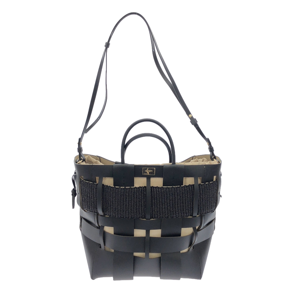 [品相良好] ZANCHETTI | 2023SS | Chaos Exclusive 雙向編織購物袋手提包 |黑色 |女性的