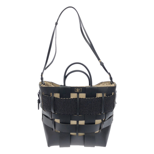 [Good Condition] ZANCHETTI | 2023SS | Chaos Exclusive 2-way WOVEN Shopper Bag Handbag | Black | Women's