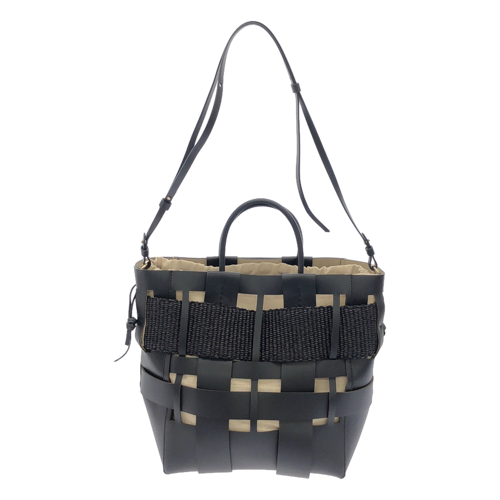 【美品】  ZANCHETTI / ザンケッティ | 2023SS | Chaos別注 2way WOVEN ショッパーBAG ハンドバッグ | ブラック | レディース