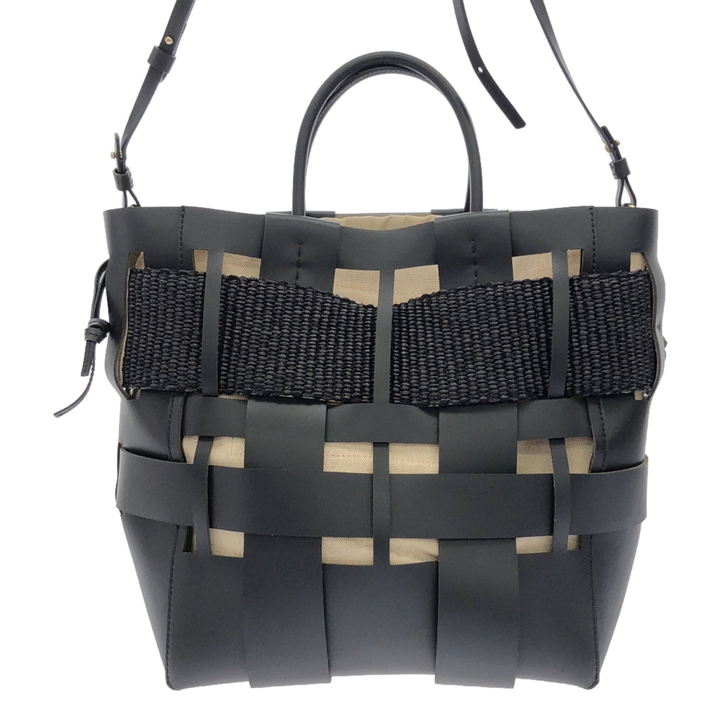 【美品】  ZANCHETTI / ザンケッティ | 2023SS | Chaos別注 2way WOVEN ショッパーBAG ハンドバッグ | ブラック | レディース