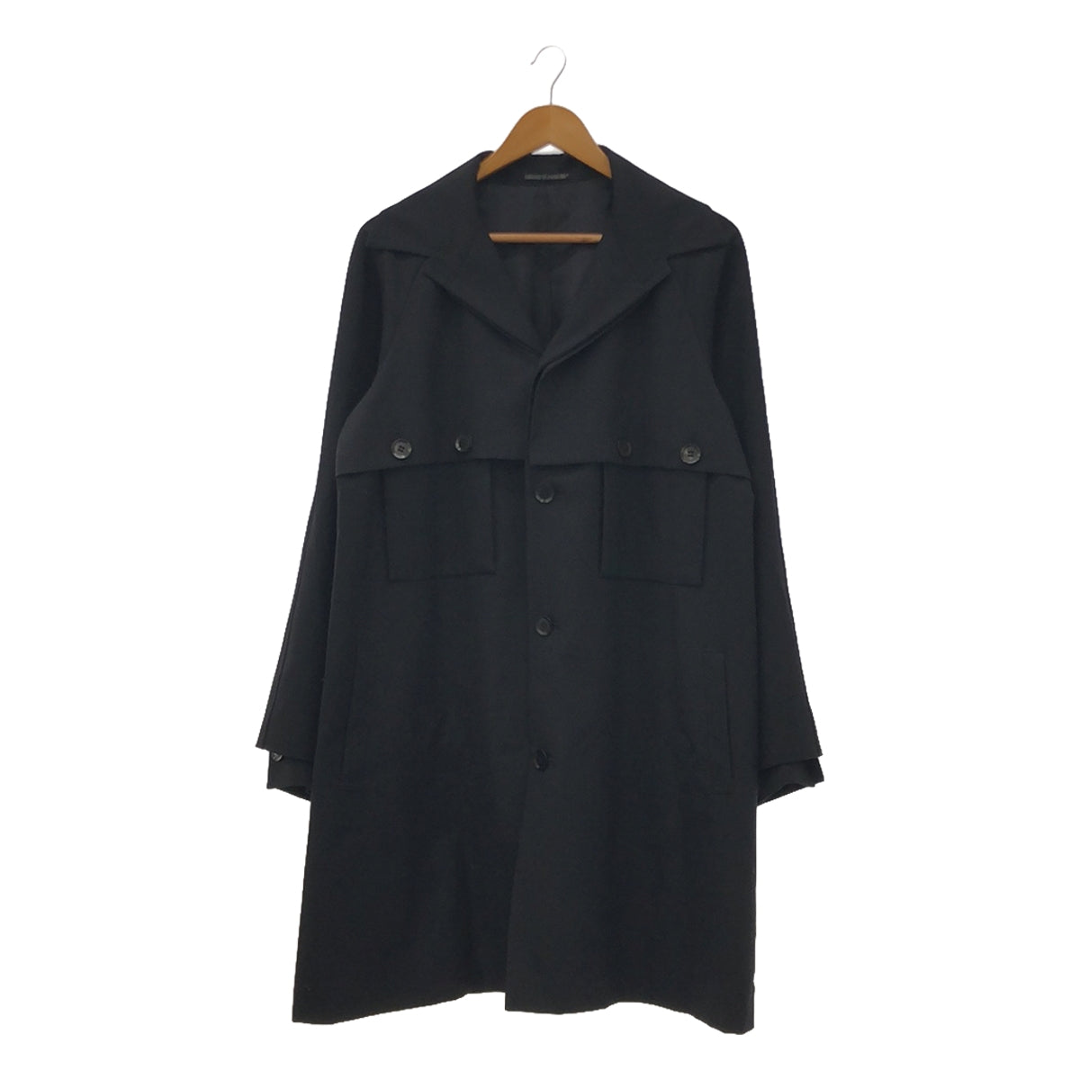 YOHJI YAMAMOTO +NOIR / ヨウジヤマモトプリュスノアール | シングル オーバーコート / シルク総裏地 | 3 | メ – KLD