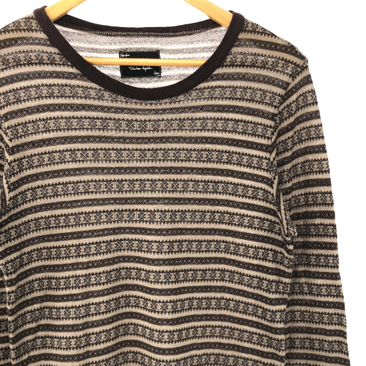 NUMBER NINE / Number Nine? | 08SS BIRDS cotton cashmere fair isle border jacquard 3/4 sleeve cut and sew | 3 | Men's