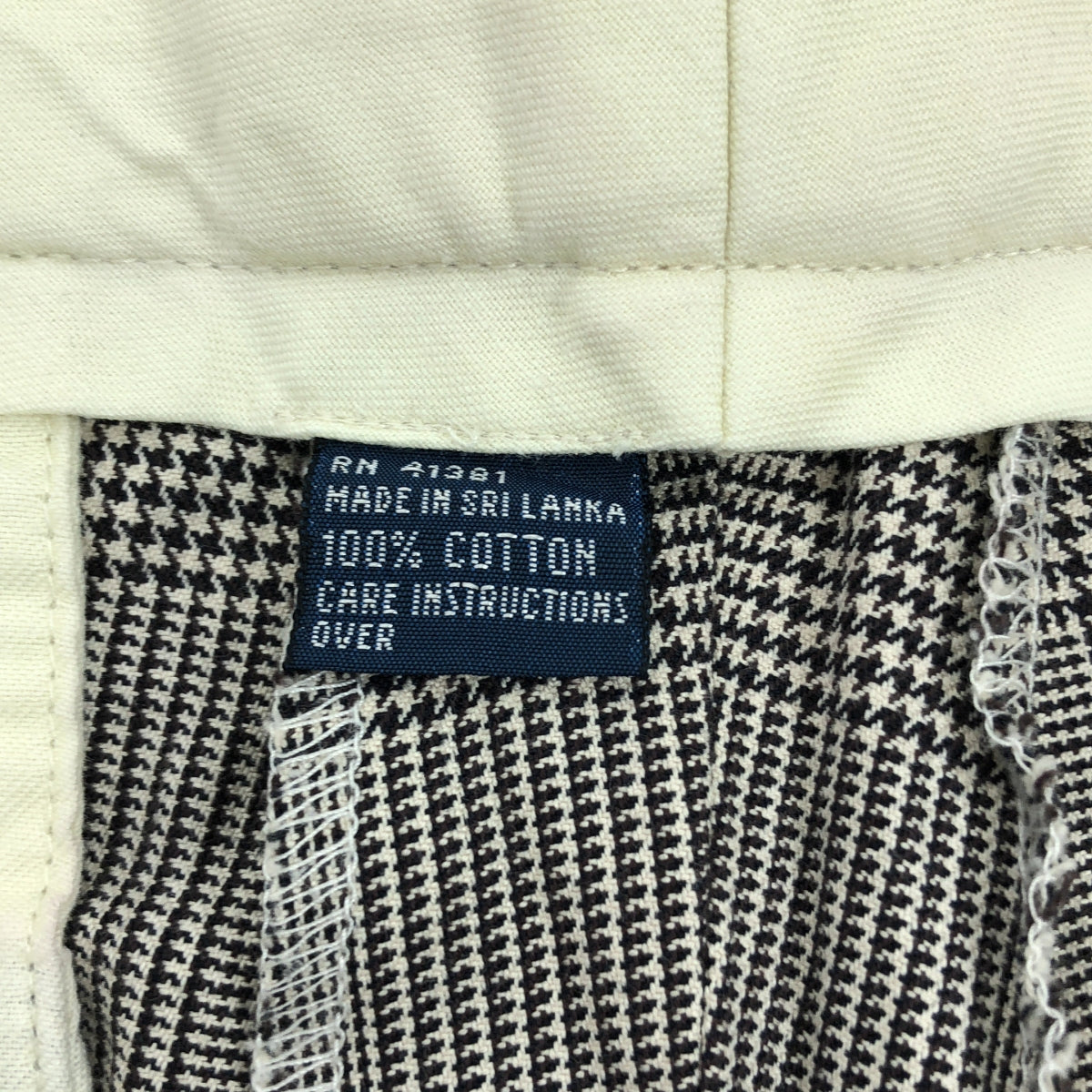 POLO BY RALPH LAUREN / Polo by Ralph Lauren | Glen Check Cotton Pants | 34/32 | Men's