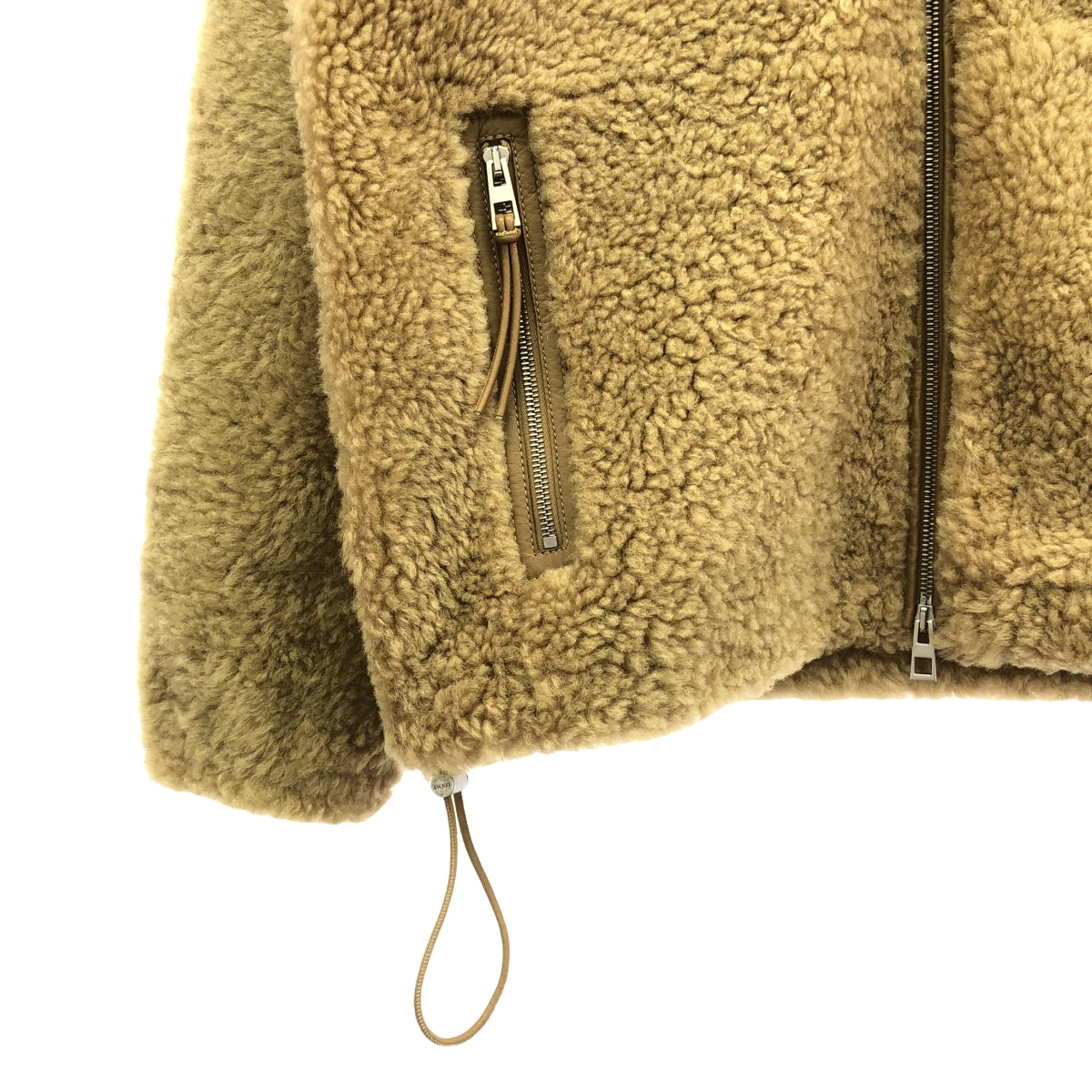 [品相良好] LOEWE | 2024AW | 羊毛木桐拉鍊外套 | 46 | 米色 | 男士