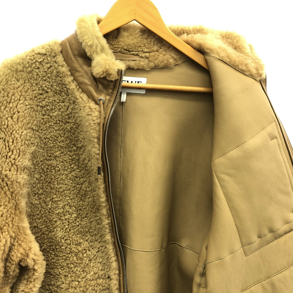 [品相良好] LOEWE | 2024AW | 羊毛木桐拉鍊外套 | 46 | 米色 | 男士