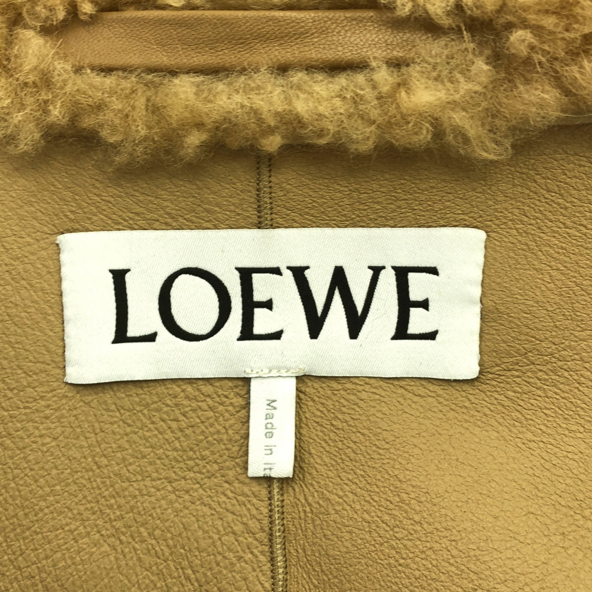 [品相良好] LOEWE | 2024AW | 羊毛木桐拉鍊外套 | 46 | 米色 | 男士