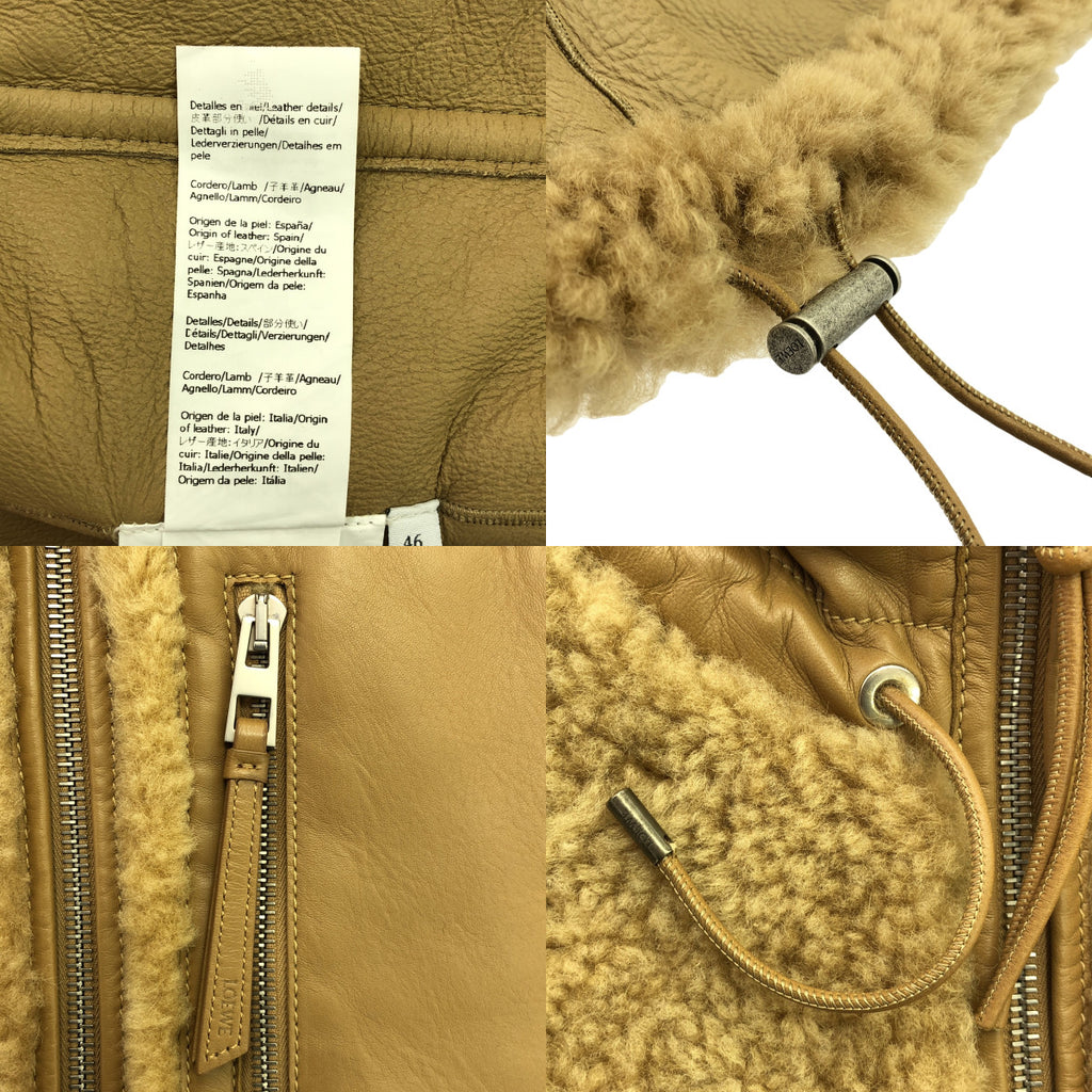 [品相良好] LOEWE | 2024AW | 羊毛木桐拉鍊外套 | 46 | 米色 | 男士