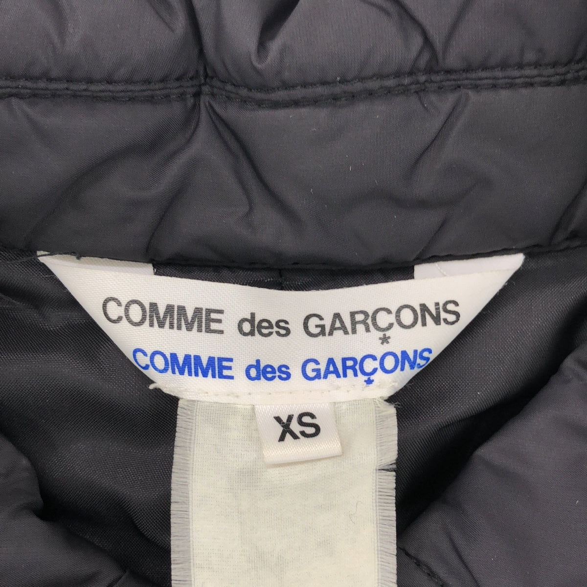 COMME des GARCONS COMME des GARCONS / コムコム | 中綿 丸襟 ダブル ロング オーバーコート | XS | ブラック | レディース