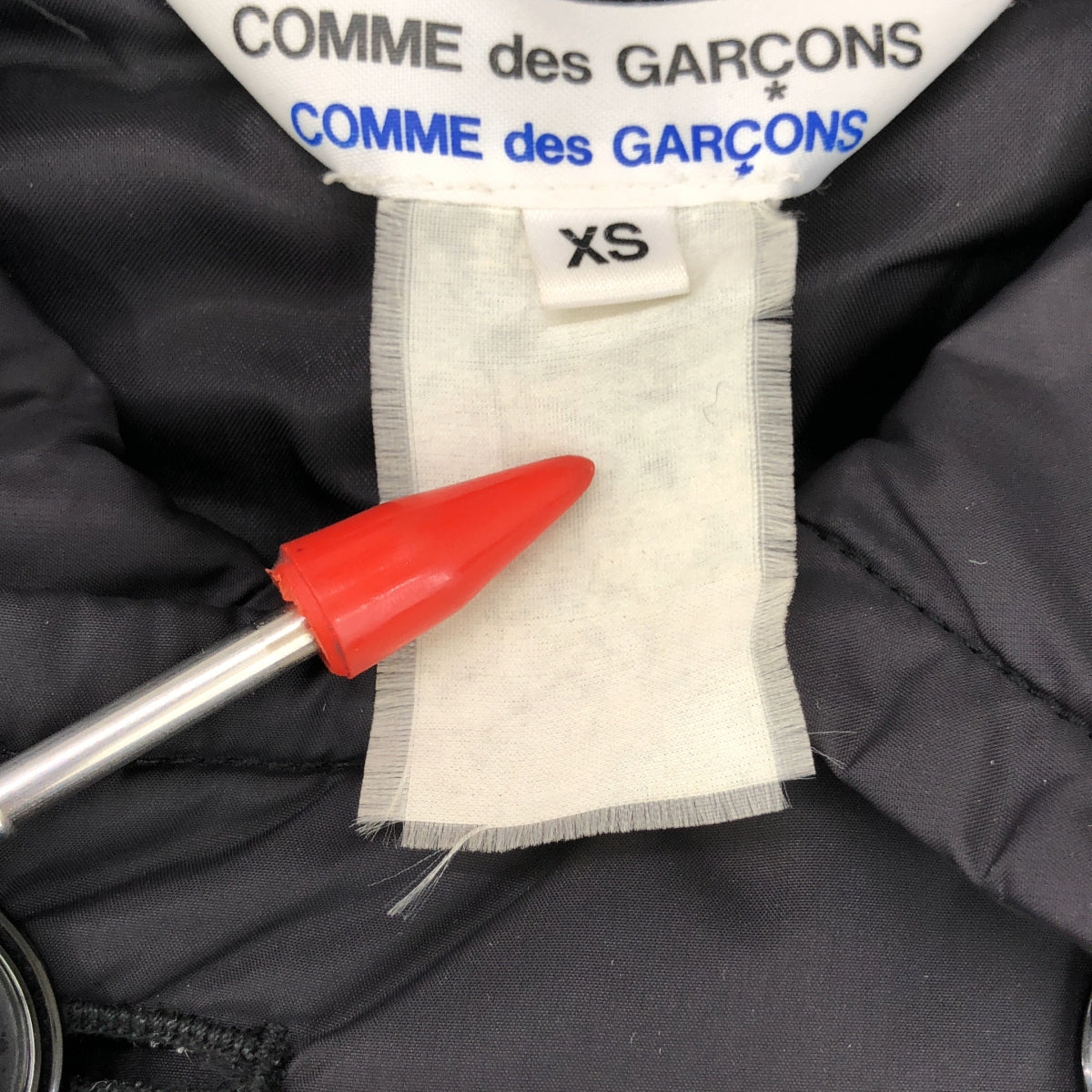 COMME des GARCONS COMME des GARCONS / コムコム | 中綿 丸襟 ダブル ロング オーバーコート | XS | ブラック | レディース