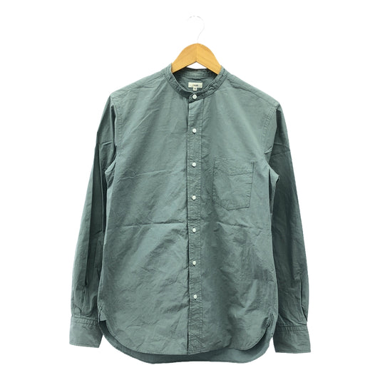 SCYE | Washed poplin granddad collar shirt | 38 | Green | Men's