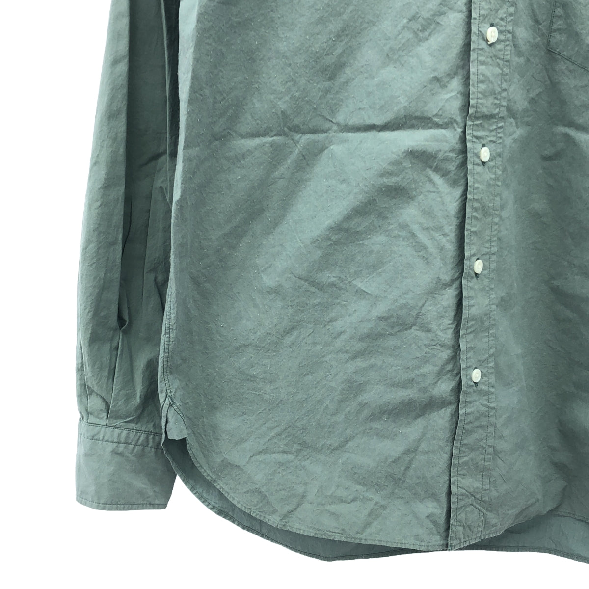 SCYE | Washed poplin granddad collar shirt | 38 | Green | Men's