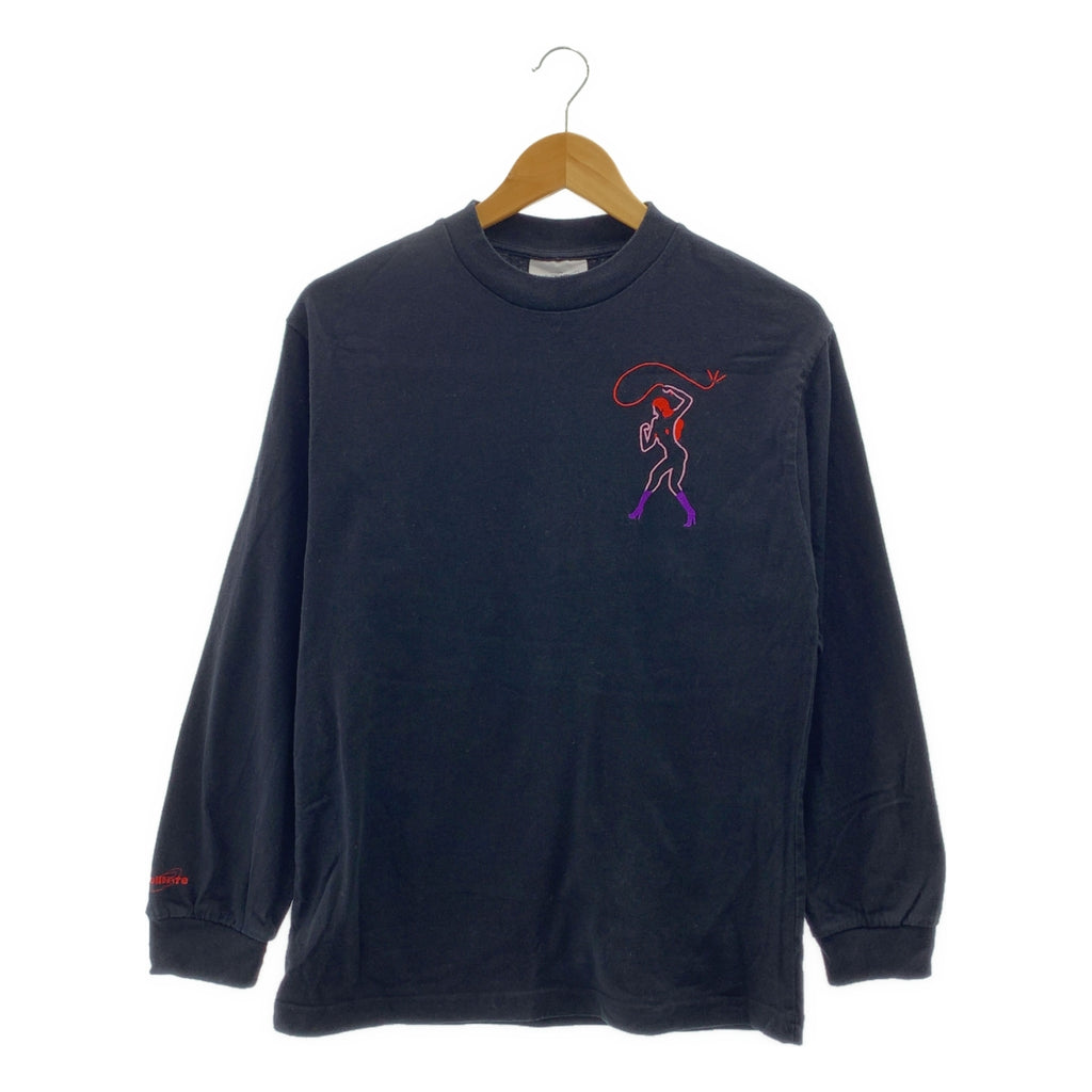 Carne Bollente / カルネボレンテ | コットン エンブロイダリー ロングスリーブ カットソー | S | ブラック | メンズ