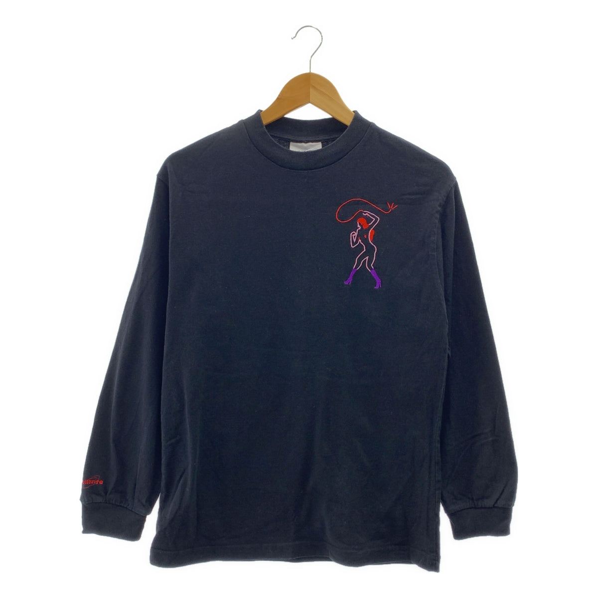 Carne Bollente / カルネボレンテ | コットン エンブロイダリー ロングスリーブ カットソー | S | ブラック | メンズ