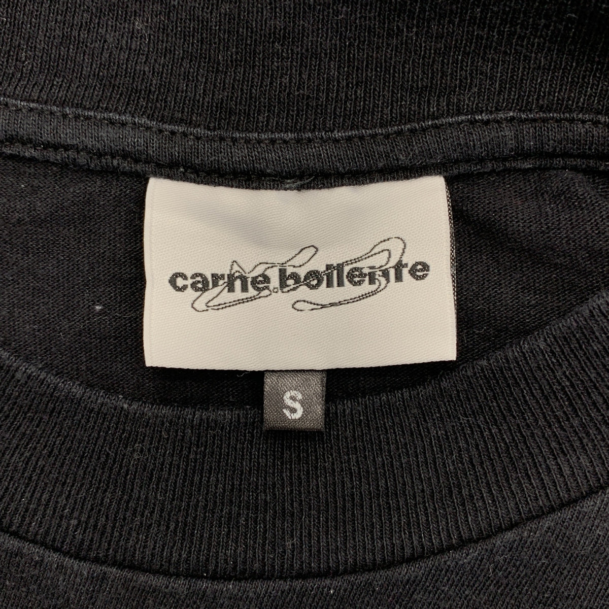 Carne Bollente / カルネボレンテ | コットン エンブロイダリー ロングスリーブ カットソー | S | ブラック | メンズ