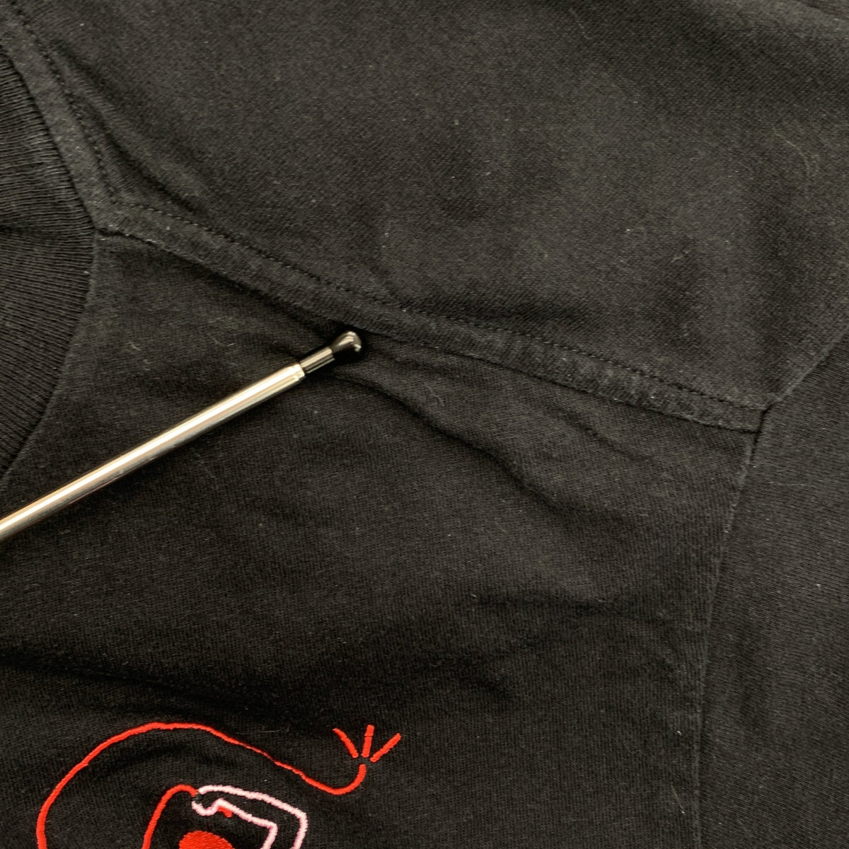 Carne Bollente / カルネボレンテ | コットン エンブロイダリー ロングスリーブ カットソー | S | ブラック | メンズ