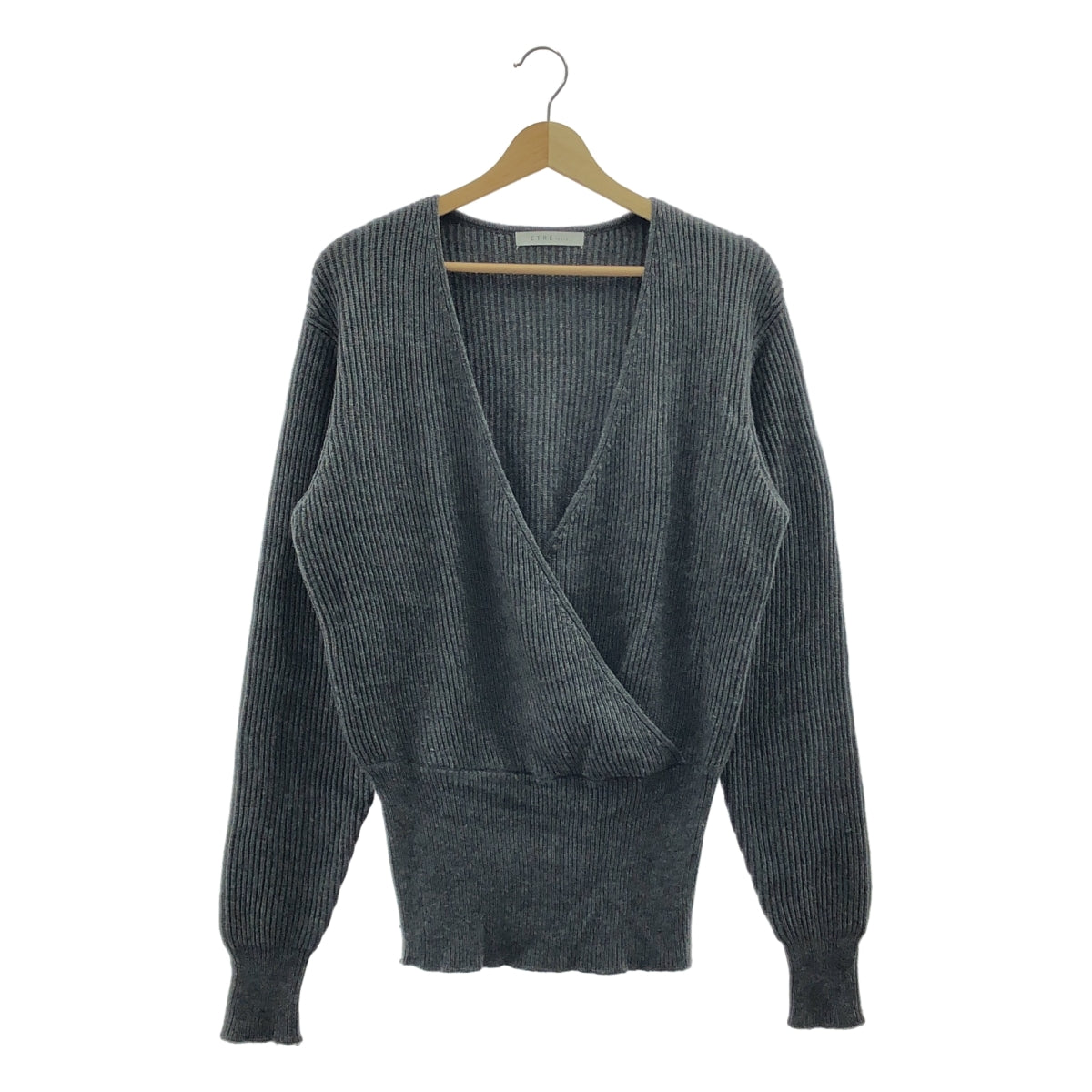 ETRE TOKYO / エトレトウキョウ | 2023AW | カシュクールニットプルオーバー | F | グレー | レディース