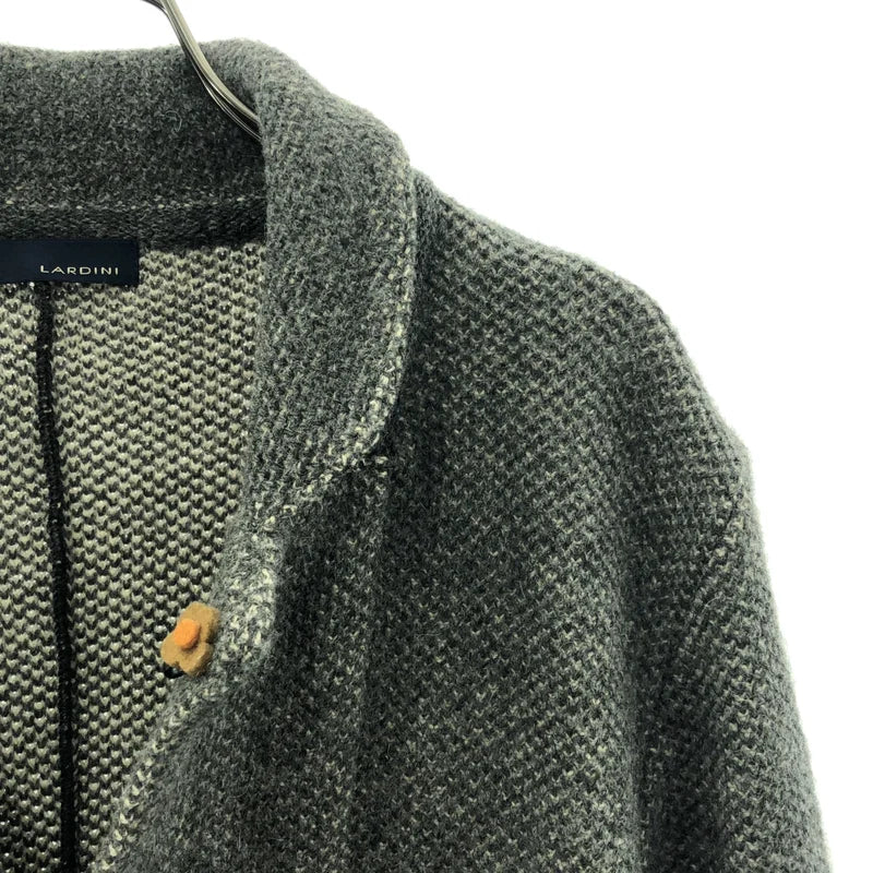 LARDINI / ラルディーニ | ブートニエール ウール ニット シングルブレスト ジャケット | M | メンズ