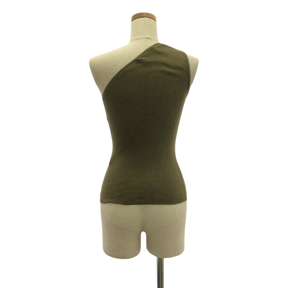 Cristaseya | Cashmere and silk one-shoulder knit top | S | Khaki | Women's