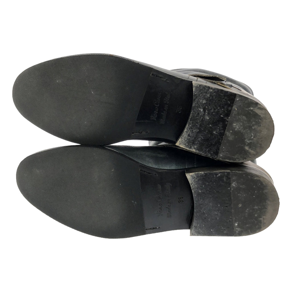 金鵝 | CHARLIE LEATHER 復古皮革長靴 | 36 |藍色 |女性的