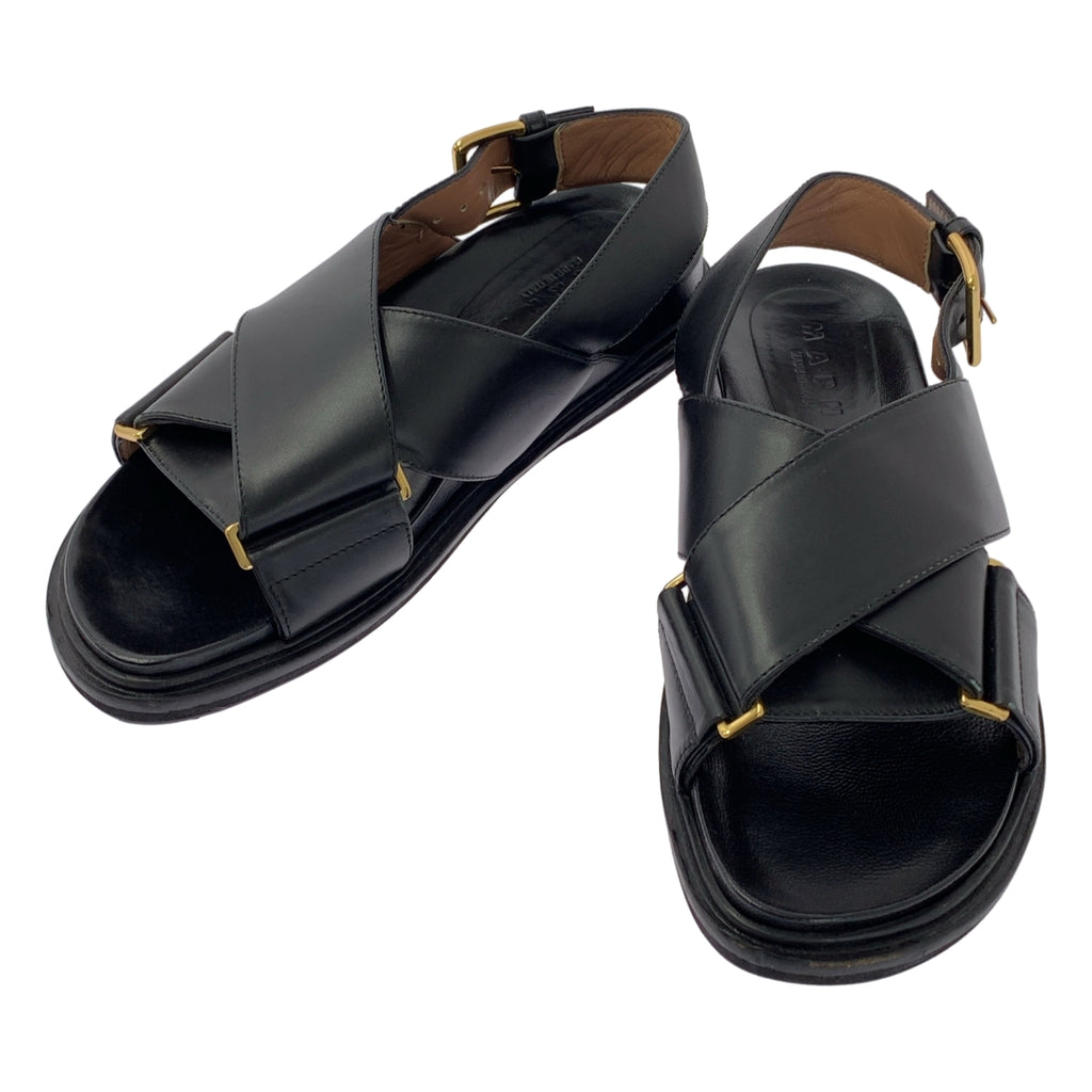 MARNI / 마르니 | Fussbett 후스벳 / 가죽 크로스 벨트 샌들 |