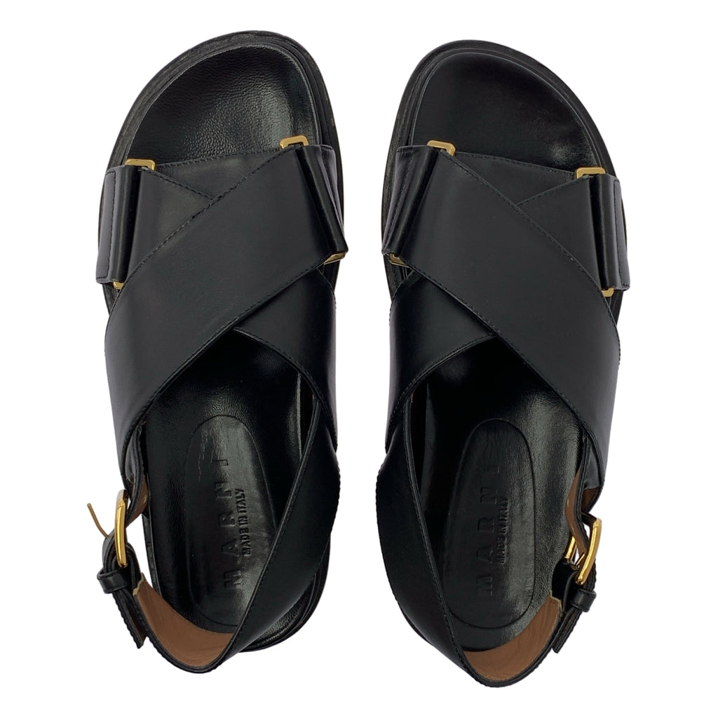 MARNI / 마르니 | Fussbett 후스벳 / 가죽 크로스 벨트 샌들 |