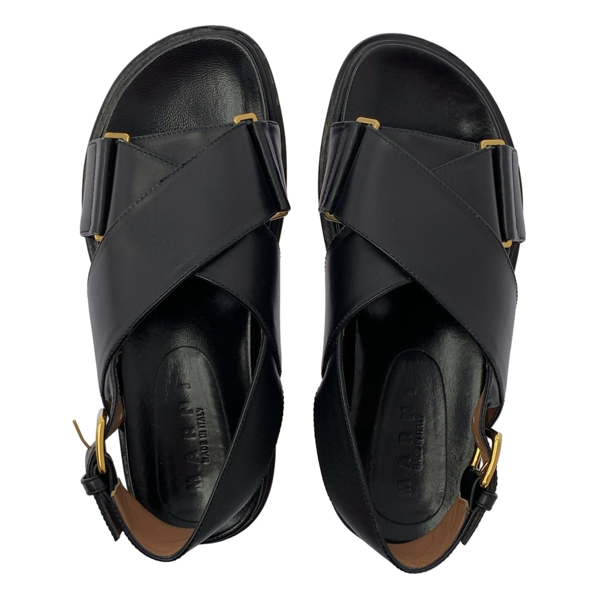 MARNI / 마르니 | Fussbett 후스벳 / 가죽 크로스 벨트 샌들 |