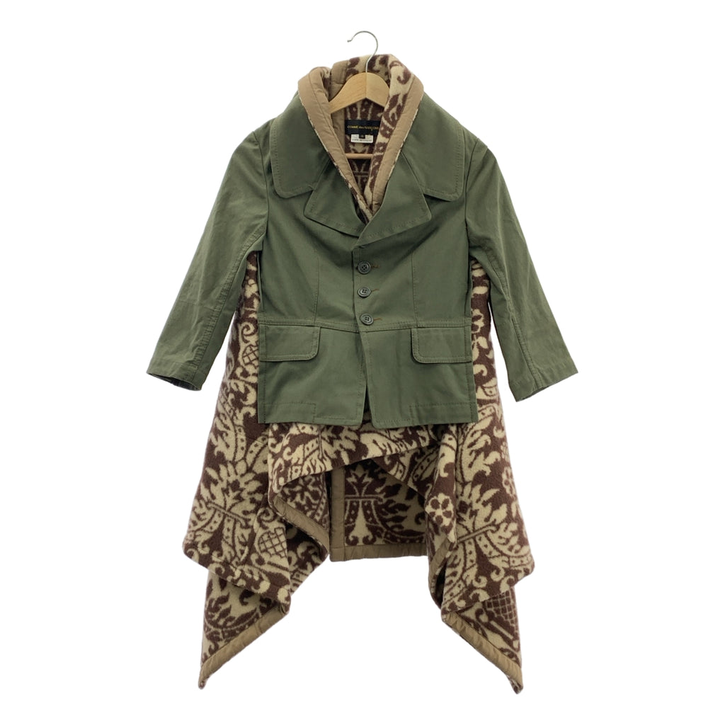 COMME des GARÇONS | 2009 秋冬 | Docking Design 羊毛印花長版外套 | S 碼 | 女款