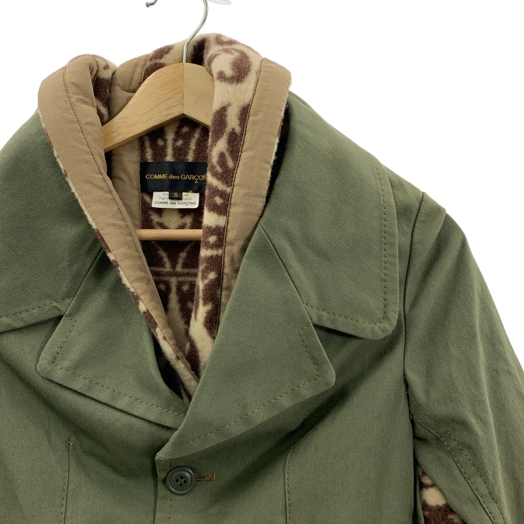 COMME des GARÇONS | 2009 秋冬 | Docking Design 羊毛印花長版外套 | S 碼 | 女款