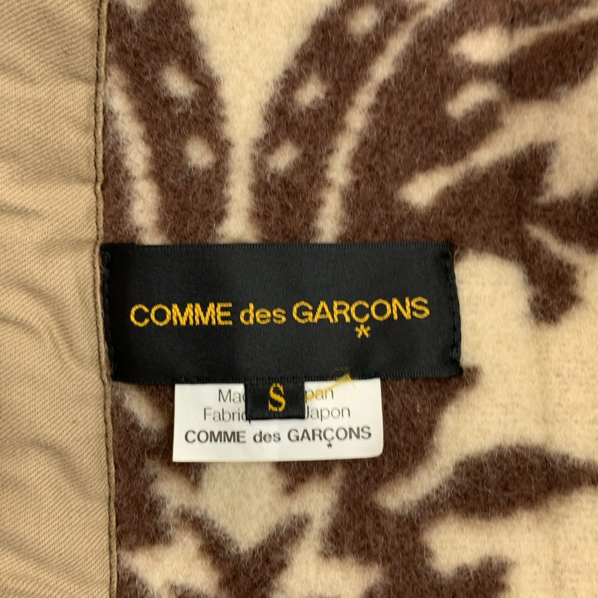 COMME des GARÇONS | 2009 秋冬 | Docking Design 羊毛印花長版外套 | S 碼 | 女款