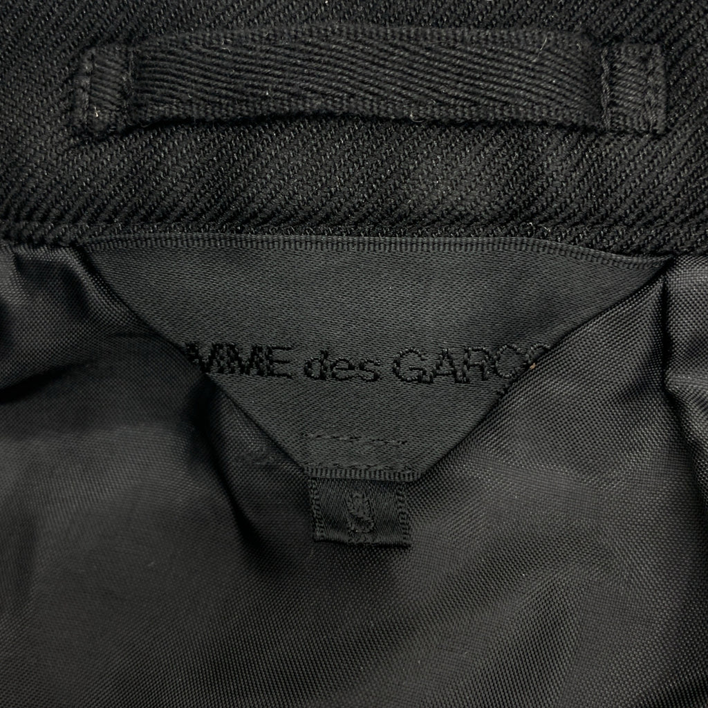 【美品】  COMME des GARCONS / コムデギャルソン | 2023SS | ポリエステル 製品加工 変形 断ち切り シングル オーバー ジャケット | S | ブラック | レディース