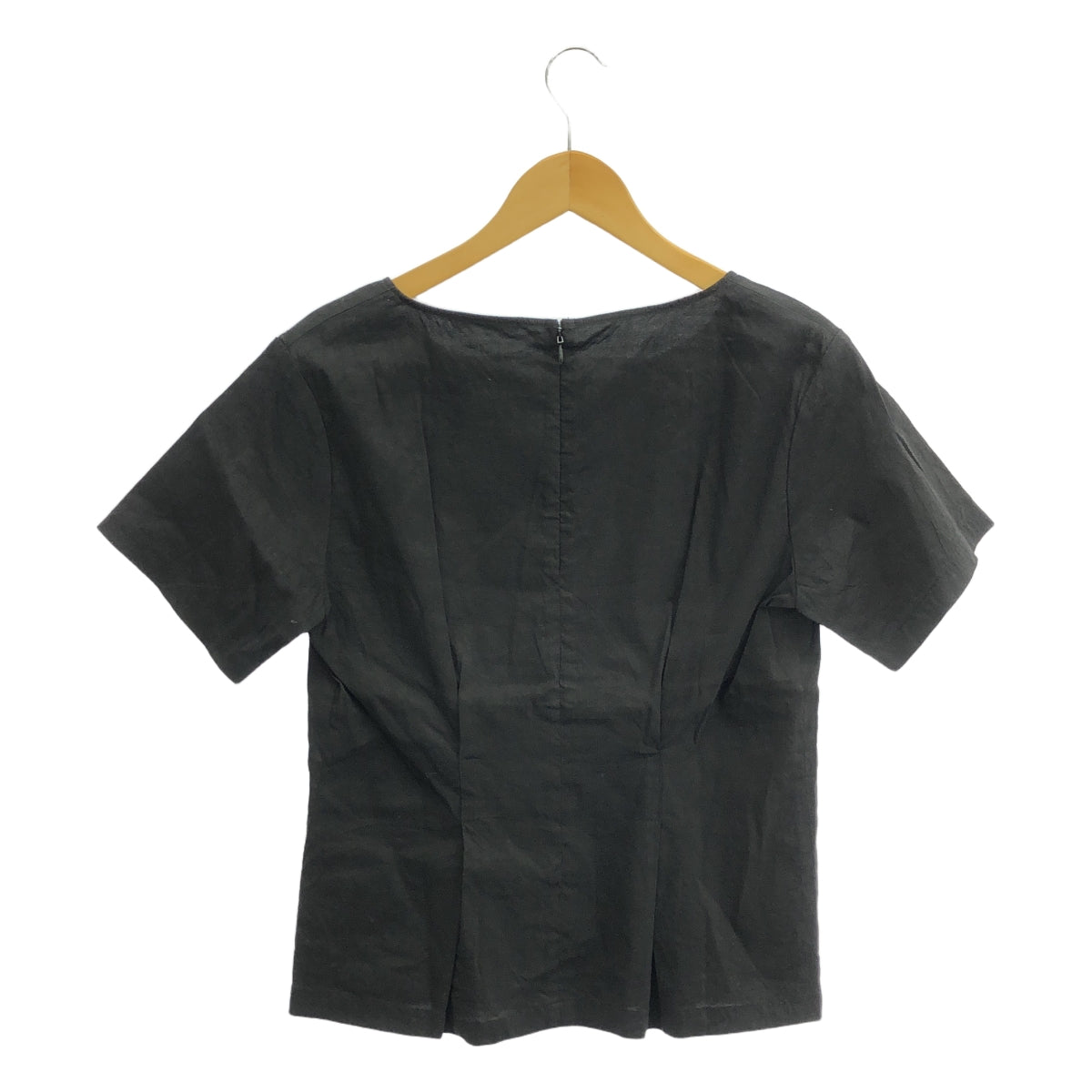 理論奢華 |設置亞麻彈性襯衫/拉鍊口袋褲| 42 |黑色 |女性的