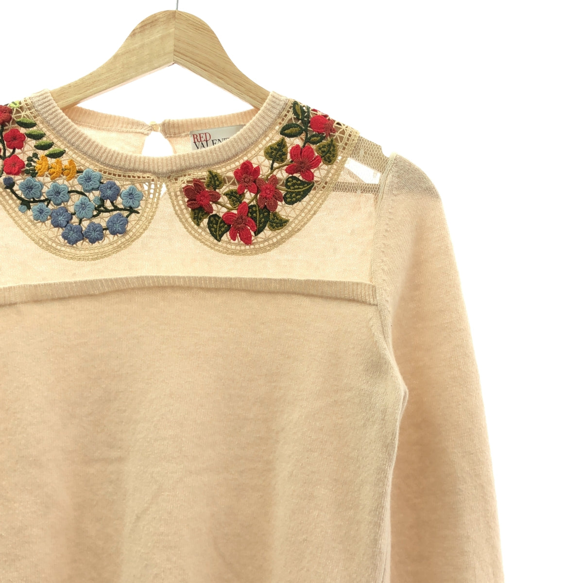 RED VALENTINO | 花卉刺繡蕾絲羊毛針織衫 | S碼 | 女款
