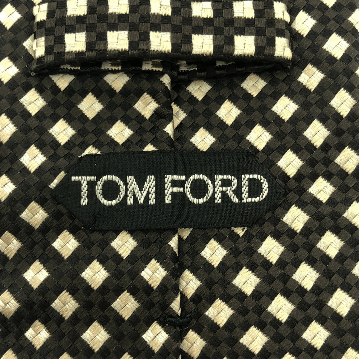 [狀況極佳] TOM FORD | 全身印花領帶 | 棕色/米色