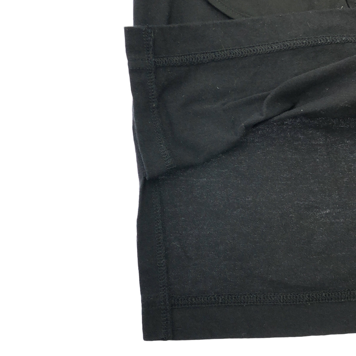 ENFOLD / 엠 폴드 | 2024SS | DECORATIVE WAVE T-SHIRT / 패치 슬릿 T셔츠 컷소우 | 38 | 블랙 | 여성