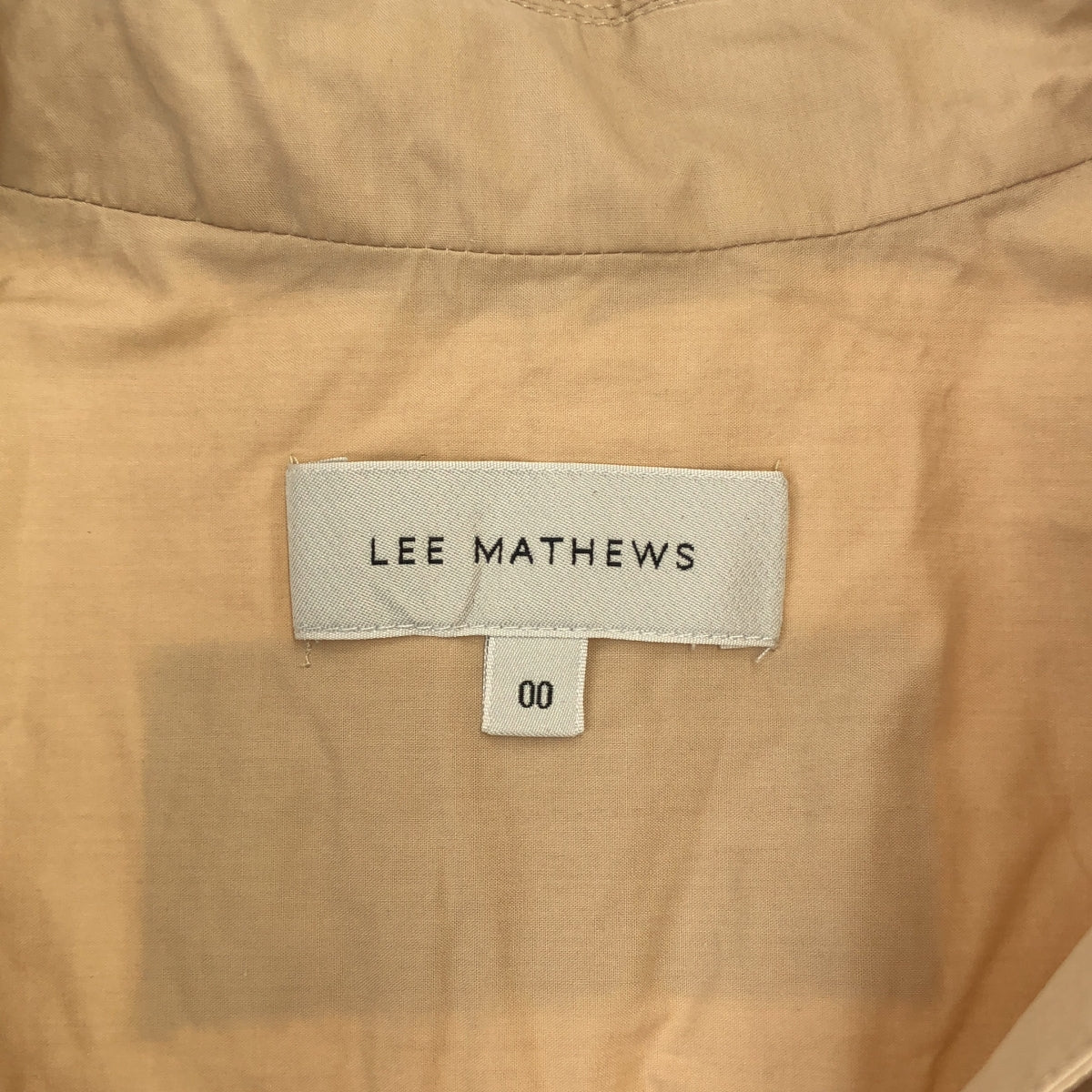 Lee Mathews / リーマシュー | 2022SS | Elsie コットン ハーフスリーブシャツワンピース | 00 | ベージュ/ネイビー | レディース